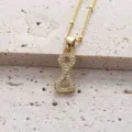 Collier pendentif en zircone micro pavé plaqué or chaîne délicate bijoux mode femmes - Lettre I (Pendentif Uniquement)