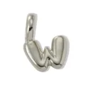 Silver tone puffy letter W pendant for DIY necklace bracelet stylish jewelry charm. - Silver Style W