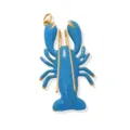 Pendentif homard bleu avec bordure dorée style marin collier bijoux accessoire cadeau de plage - Pendentif Uniquement / Bleu ciel