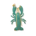 Collier pendentif homard turquoise, acrylique bordure dorée plage style marin chic bijoux de mode. - Pendentif Uniquement / Bleu lac