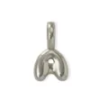 Silver bubble letter pendant for DIY jewelry necklace bracelet charm minimalist metal accessory - Silver Style A