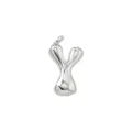 Silver puffy letter Y pendant charming cute bubble alphabet charm for jewelry making diy - Letter Y / Pendant Only (Without Chain) / Silver