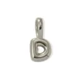 Minimalist puffy letter D pendant, silver tone metallic DIY charm for necklace bracelet. - Silver Style D
