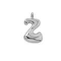 Silver puffy letter pendant necklace charm minimalist cute fashion jewelry accessory new style - Letter Z / Pendant Only (Without Chain) / Silver