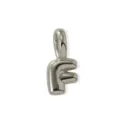 Silver tone letter F pendant, minimalist alphabet charm for DIY necklace or bracelet item. - Silver Style F