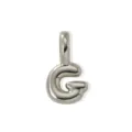 Silver puffy letter G pendant charm, minimalist DIY accessory for custom necklace bracelet - Silver Style G