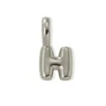 Letter H Pendant Necklace Silver Finish Puffy Bubble Alphabet Charm DIY Jewelry Accessory - Silver Style H