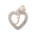 Heart letter J pendant charm, sparkling crystal rhinestone jewelry for DIY necklace bracelet. - Letter J (Pendant) / Silver
