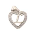 Heart Letter L Pendant Brass 18K Gold Plated Zircon DIY Jewelry Necklace Accessory - Letter L (Pendant) / Silver