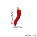 Close-up detail shot of red enamel chili pendant charm, highlighting dimensions and 0.3g weight. - 4mm (16.5mm x 4mm)