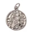 Retro Aquarius zodiac sign pendant round copper silver color DIY necklace jewelry charm - Aquarius