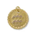 Aquarius zodiac sign pendant, copper micro-pave cubic zirconia, 18k gold plated DIY jewelry. - Aquarius / Gold