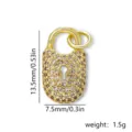 Gouden micro-pave zirkonia hangslot hanger DIY sieraden accessoires 13,5x7,5mm groot - Stijl 5