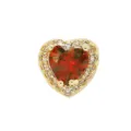 Herzförmiger roter Zirkon Anhänger Kupfer Mikrofassung DIY Schmuck Zubehör Accessoire - Januar Geburtsstein Herzanhänger / Gold