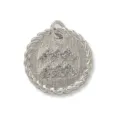 Silver Aquarius zodiac sign pendant charm, detailed pavé cubic zirconia DIY jewelry detail. - White Gold / Aquarius