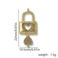 Gouden koperen zirkonia hangslot sleutel hanger detail hart uitsnede DIY sieraden stuk. - Stijl 6