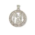 Detailed close-up of the zodiac Aquarius hollow pendant, exquisite silver-plated accessory. - Silver / Aquarius