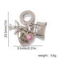 Travel theme DIY charm pendant with plane heart and suitcase design for jewelry making. - Style 4 (Travel Combo Ring)
