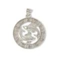 Exquisite copper plated hollow zodiac pendant, detailed Pisces symbol design for DIY jewelry. - Silver / Pisces