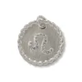 Leo zodiac sign pendant featuring sparkling micro-inlaid cubic zirconia on silver-plated metal. - White Gold / Leo