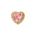 Vergoldeter Kupfer Mikro Pave Zirkonia Herz Anhänger DIY Schmuck Zubehör Charms - Oktober Geburtsstein Herzanhänger / Gold