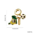 18K Gold Plated Brazil Map Football Charm DIY European Bracelet Pendant Jewelry Accessory - Style 1