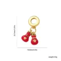 Pendentif gants de boxe émaillés rouges dorés pour bracelet DIY, accessoire de bijouterie. - Style 5