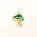 Cute green mushroom frog pendant charm for DIY necklace jewelry making and accessories. - Green