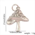 Silberfarbener Metall Pilz Anhänger mit Zirkon Mikro Besatz DIY Schmuckzubehör 21x14,8mm - Pilz(0721-2) / Silber