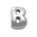 Pendentif lettre B gonflée en métal argenté, accessoire de bijoux DIY poli et brillant. - Lettre B