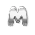 Pendentif Lettre M Métal 3D Argent Perle Bracelet Minimaliste Accessoire Bijou - Lettre M