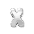 Pendentif lettre X en métal argenté 3D pour bracelets DIY et accessoires de bijoux faits main. - Lettre X