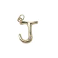 Gold plated brass letter J pendant charm for stylish DIY necklace jewelry accessory - Letter J / Gold
