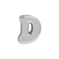 Gedetailleerd close-up van de zilverkleurige ballon letter D als DIY sieradenhanger. - Stijl D (Platinaton)