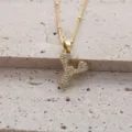 Collier Pendentif Lettre Zircon Plaqué Or Bijou Fantaisie en Cuivre Tendance - Lettre Y (Pendentif Uniquement)