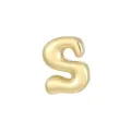Vergulde opgeblazen letter S hanger, glad ballon alfabet DIY ketting armband sieraden accessoire - Letter S - Goud