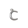 Letter C pendant silver color metal DIY necklace charm accessory shiny crystal inlay - Letter C / Silver