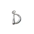 Silver-plated letter D pendant necklace accessory with sparkling crystal inlay for DIY design. - Letter D / Silver