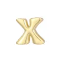Gouden opgeblazen letter X hanger DIY ketting armband bedel glad 18k verguld - Letter X - Goud