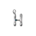 Silver letter H pendant charm for DIY necklace jewelry making, shiny metallic finish. - Letter H / Silver