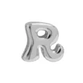 Zilveren ballon letter R bedel, glanzend metalen DIY hanger voor armbanden en kettingen ontwerpen. - R-Platina