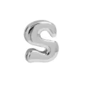 Zilverkleurige Ballon Letter S Hanger DIY Bedel voor Ketting Armband Sieraden Accessoire - S-Platina