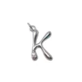 Silver letter K pendant brass rhinestone DIY necklace charm jewelry accessory delicate gift. - Letter K / Silver