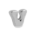 Zilveren gepofte letter V hanger, gladde ballon bedel voor DIY armband en ketting accessoires. - Witgoud Kleur