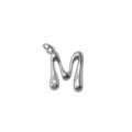 Silver liquid metal letter M pendant necklace charm, unique creative Y2K jewelry accessory. - Letter M / Silver