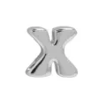 Zilveren opgeblazen letter X bedel hanger voor DIY armband ketting sieraden maken accessoires - X-Platina