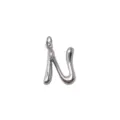 Letter N pendant charm silver color brass DIY jewelry accessory for necklace making - Letter N / Silver