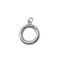 Silver-tone round metal pendant with small hanging loop and sparkling crystal accent DIY. - Letter O / Silver