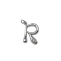 Letter R pendant charm, silver plated brass creative DIY necklace jewelry accessory SKU - Letter R / Silver