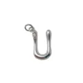 Silver letter U pendant necklace charm minimalist metal jewelry fashion accessory item - Letter U / Silver